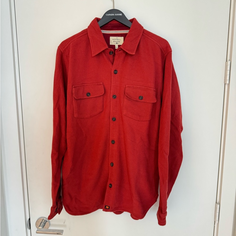 Men’s normal brand sweater shirt jacket rust Large